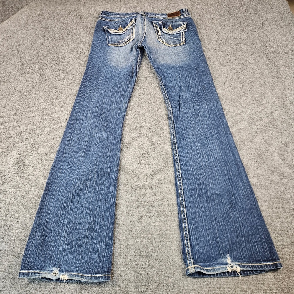 BKE Sabrina Bootcut Jeans Blue Distressed Low Rise 28x33.5 BKL8291L - Picture 2 of 12